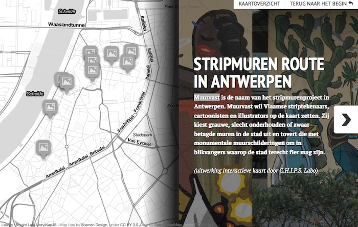 Stripmuren route in ANtwerpen